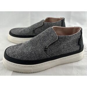 Hey Dude Peyton Chambray Black Gray Linen Shoes Size Women's 8 Slip On Loafer